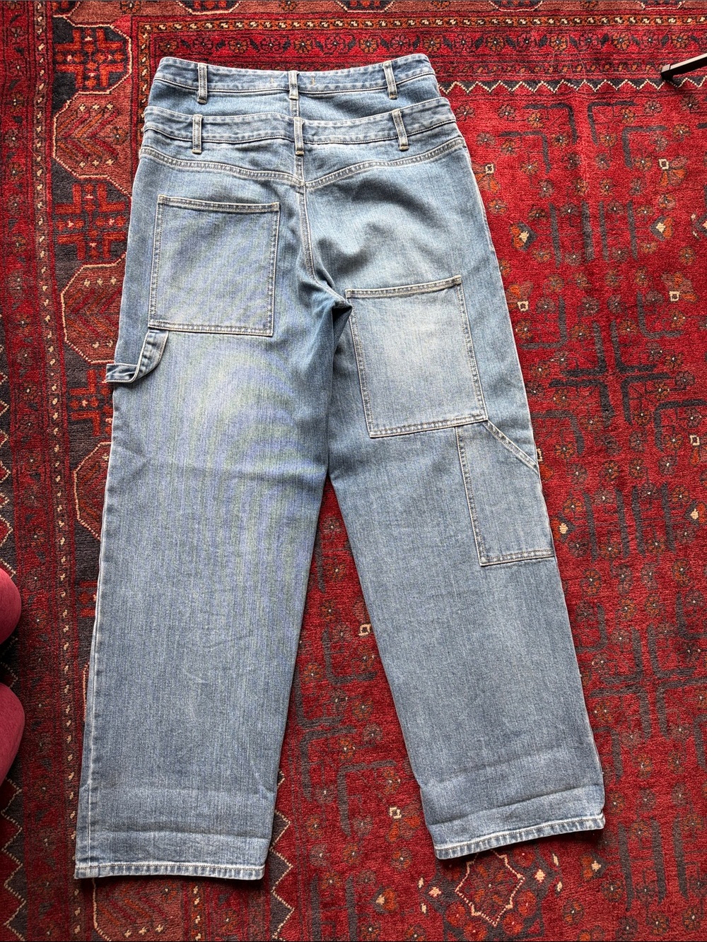 Tibi Medium Blue Double Waist Carpenter Denim Jeans - Picture 6 of 7